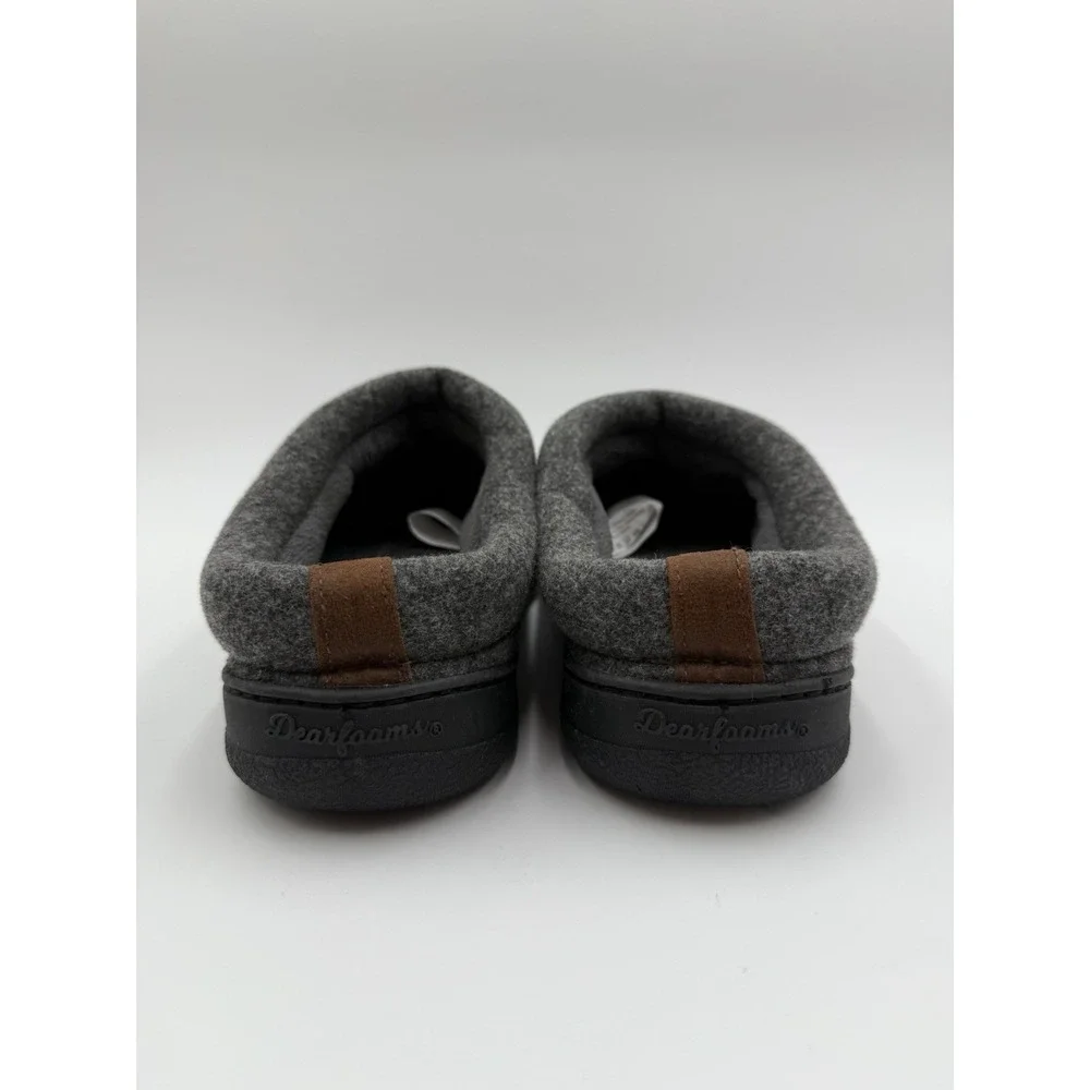 Dearfoams Dark Gray Wool Blend Memory Foam No Sweat Slippers‎ Men’s US 9/10